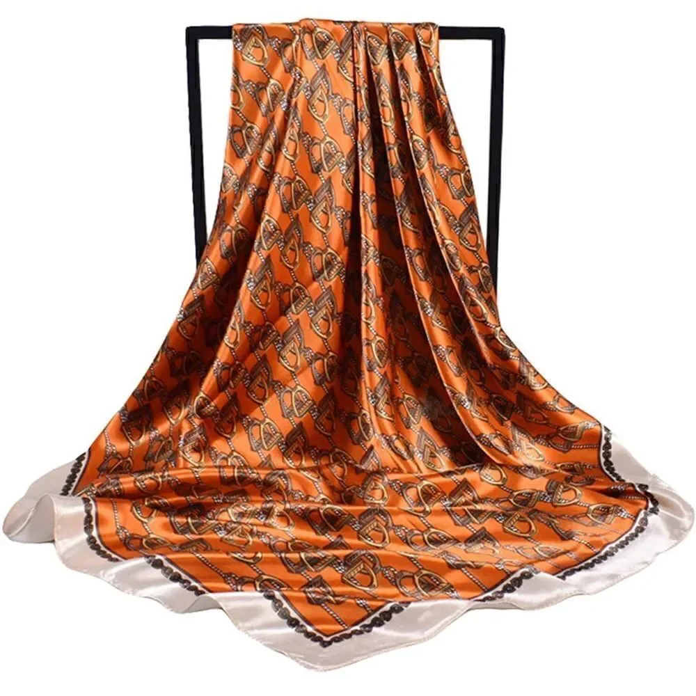 Orange Saddle Silky Scarf